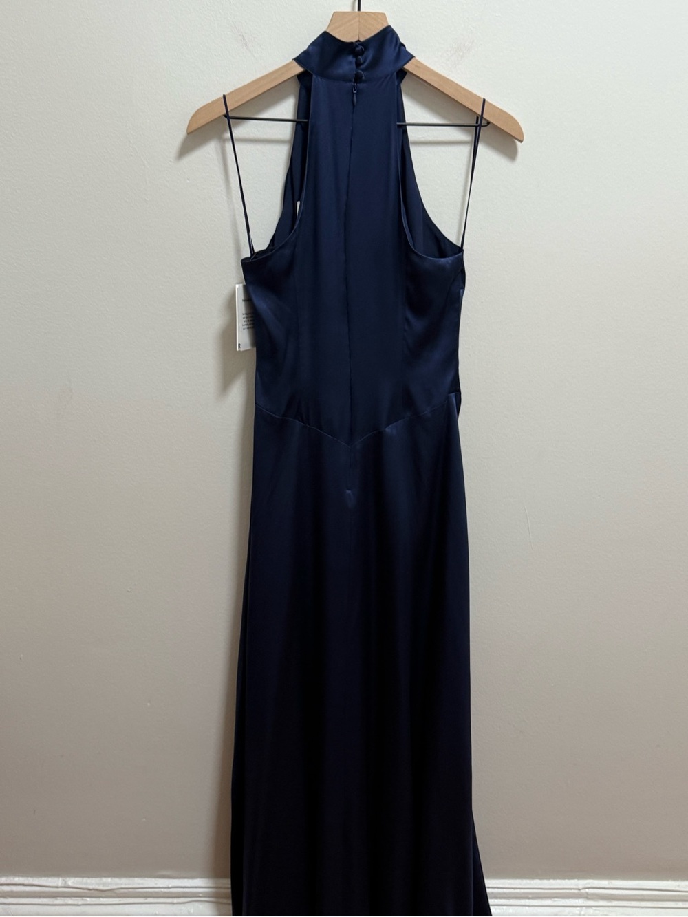Reformation Katelyn silk halter dress navy blue  maxi formal wedding guest NWT 4 - Picture 12 of 13